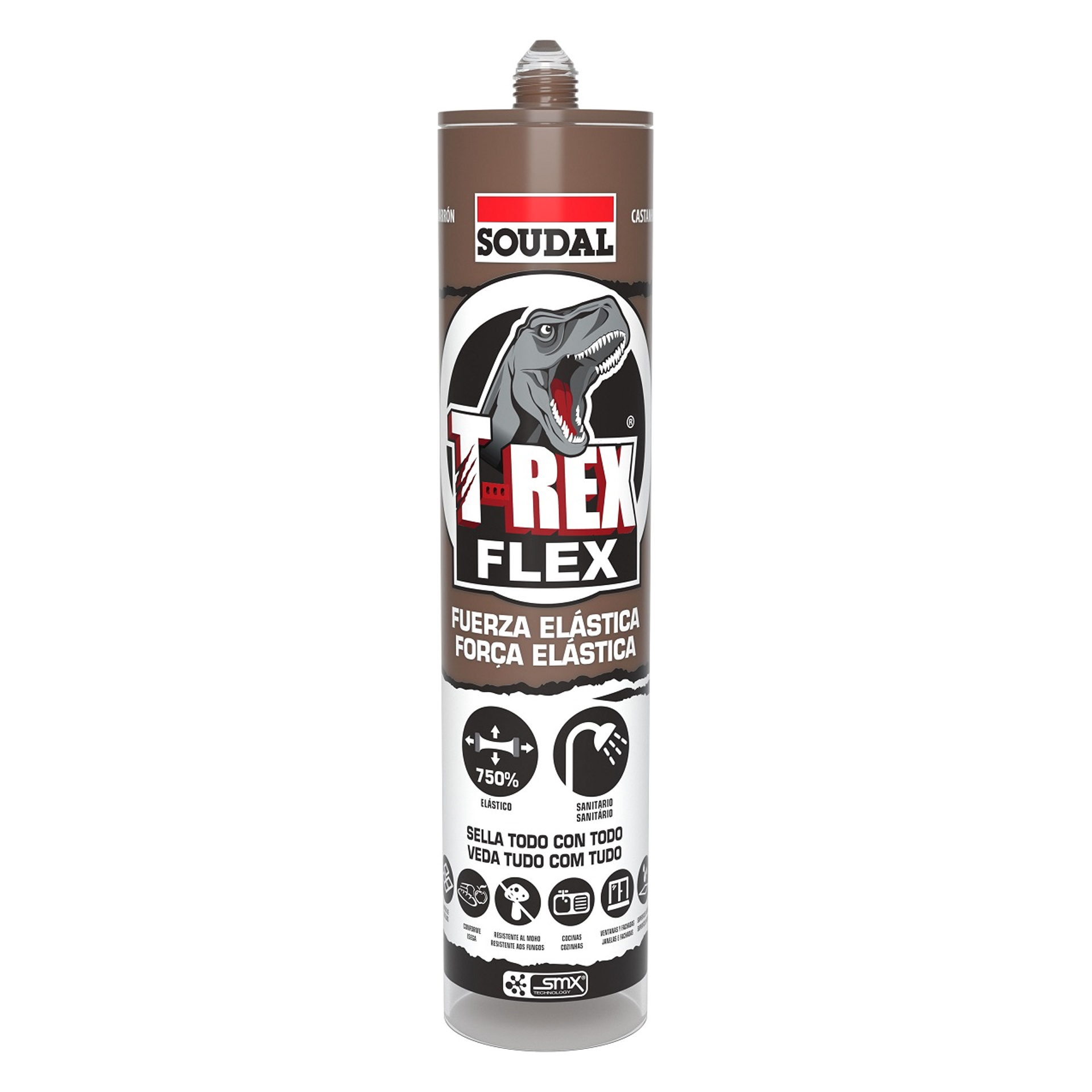 Cola e Veda SMX T-Rex Flex Castanho 290ml Soudal