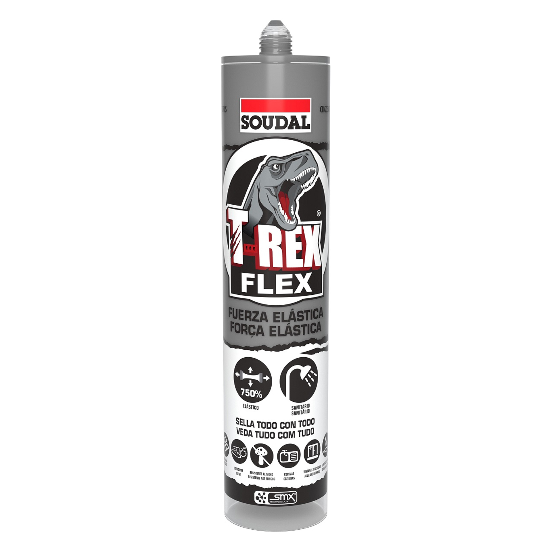 Cola e Veda SMX T-Rex Flex Cinza 290ml Soudal