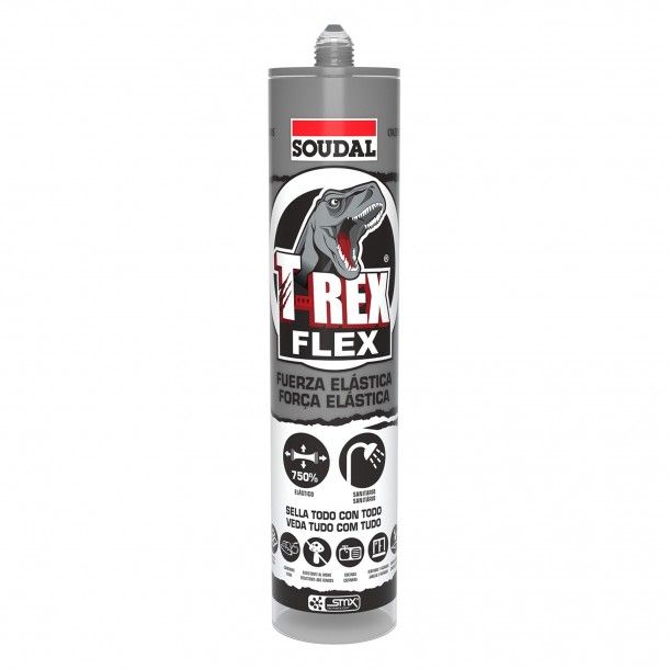 Cola e Veda SMX T-Rex Flex Cinza 290ml Soudal Cola e Veda SMX T-Rex Flex Cinza 290ml Soudal