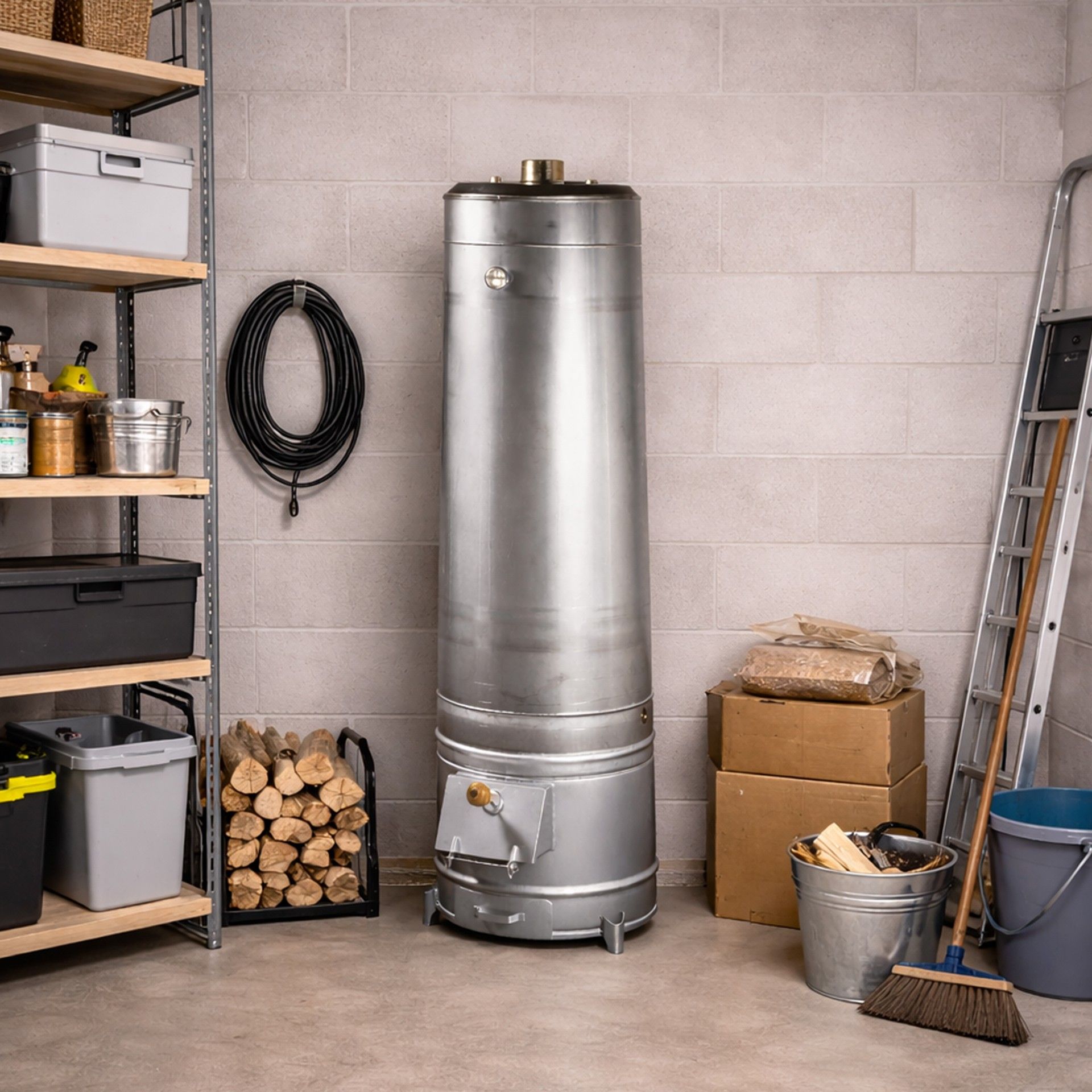 Bailarina a Lenha Térmica AQS 150L com Cepo Inox