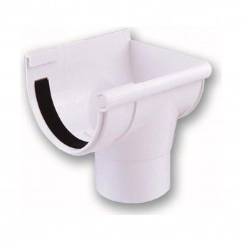 Terminal Esquerdo com Descarga para Caleira Circular 125mm PVC