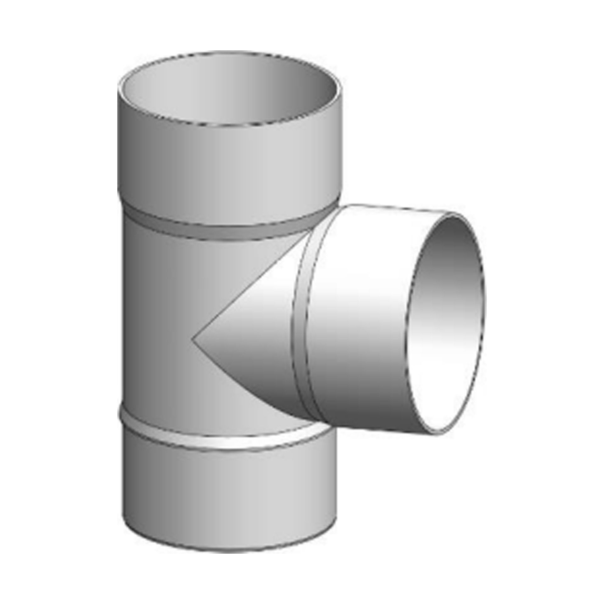 Tê para Tubo Descarga 75mm Caleira Circular 125mm PVC