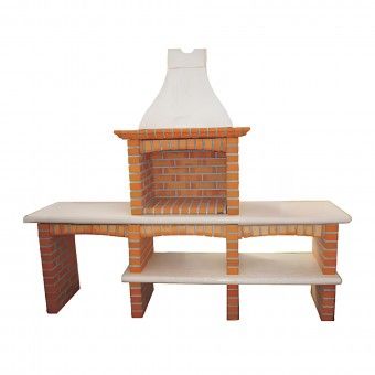 Churrasqueira de Tijolo 260x225x60 com Bancada Dupla 2027 ACB