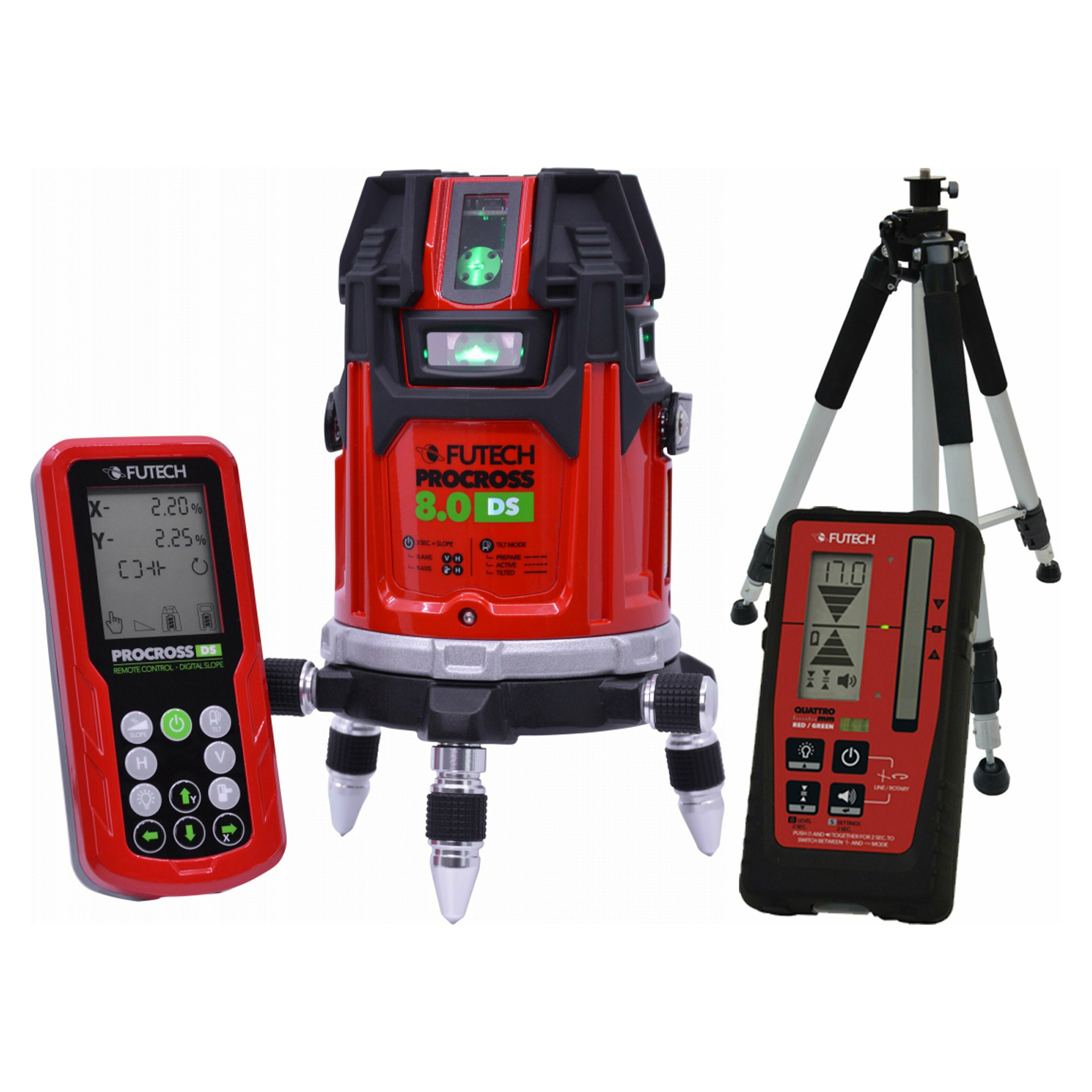 Nível a Laser Verde 2x200M Procross 8.0 DS Futech