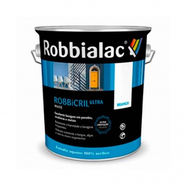 Esmalte Aquoso Robbicril Ultra Mate Branco Robbialac Esmalte Aquoso Robbicril Ultra Mate Branco Robbialac