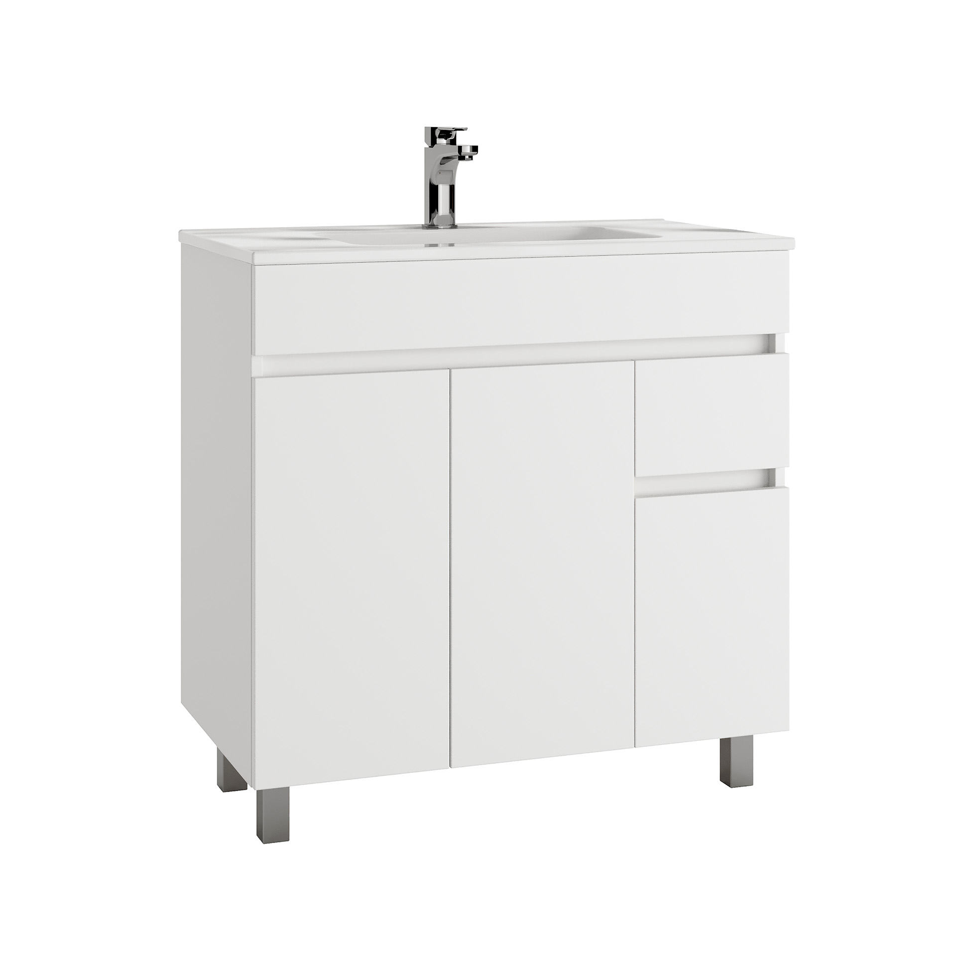 Móvel Clif com Lavatório Modern Branco 80cm