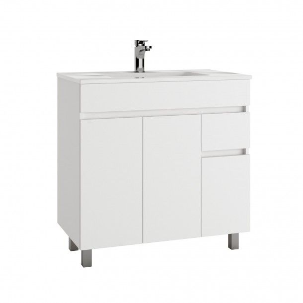 Móvel Clif com Lavatório Modern Branco 80cm Móvel Clif com Lavatório Modern Branco 80cm