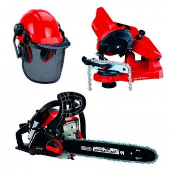 Motosserra 35cm PC 1435 + Afiador de Corrente GC-CS 85 E + Capacete Prote��o BG-SH1 Einhell