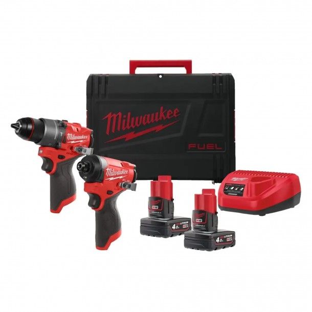 Aparafusadora + Aparafusadora de Impacto a Bateria 12V M12FPP2A2-402X Milwaukee Aparafusadora + Aparafusadora de Impacto a Bateria 12V M12FPP2A2-402X Milwaukee