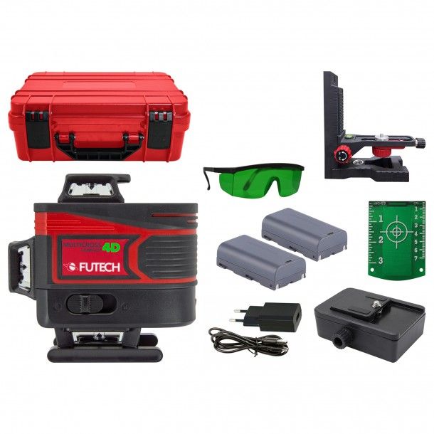 Nível a Laser Verde 2x150M Multicross 4D Compact Futech Nível a Laser Verde 2x150M Multicross 4D Compact Futech