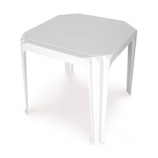 Mesa de Jardim Resina Viana Branca 75x75cm Mesa de Jardim Resina Viana Branca 75x75cm