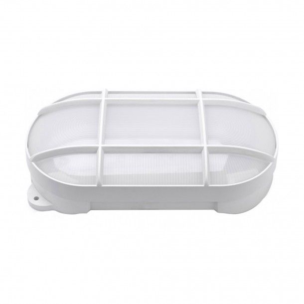 Aplique de Parede Branco Exterior Oval LED Tons Quentes Aplique de Parede Branco Exterior Oval LED Tons Quentes