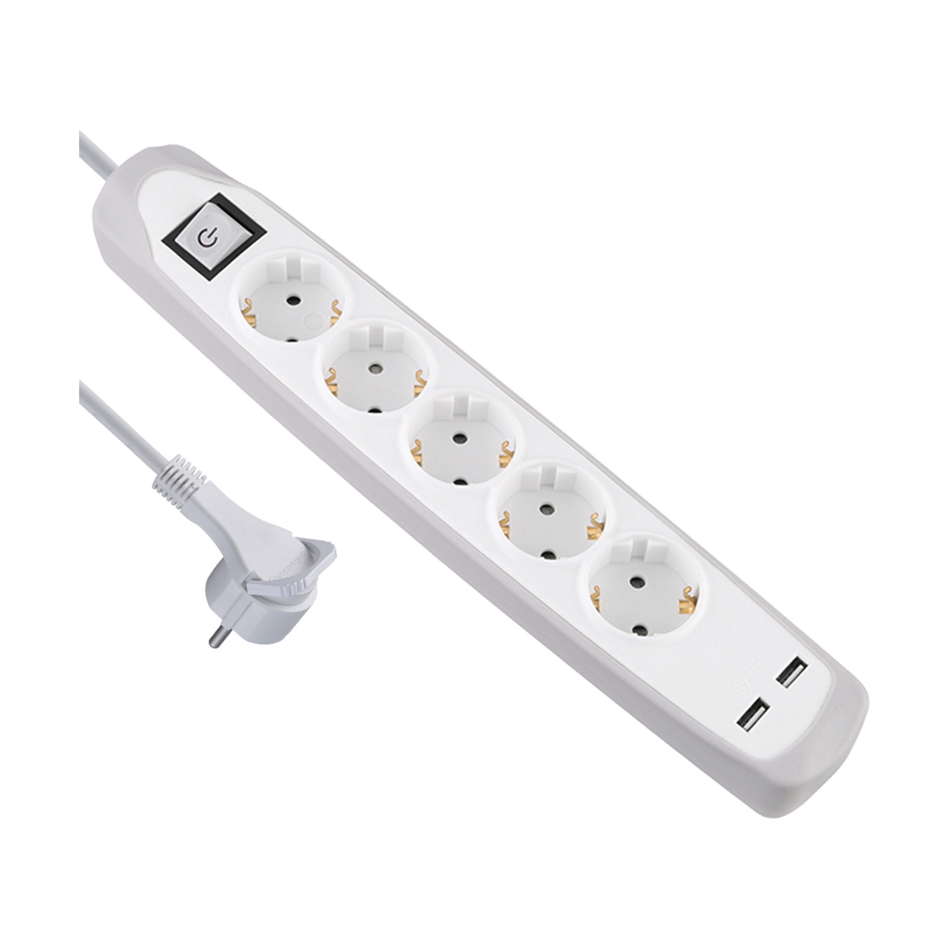 Extensão 5 Tomadas com USB e Interruptor