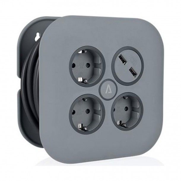 Enrolador e Extens�o com 3 Tomadas e USB 5M