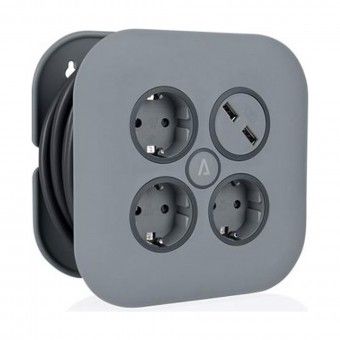 Enrolador e Extens�o com 3 Tomadas e USB 5M