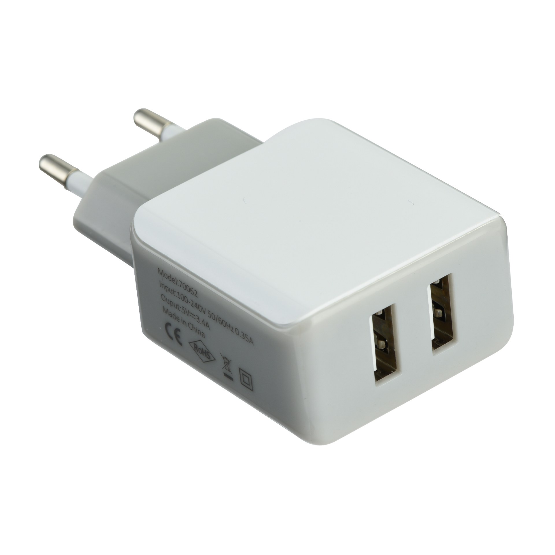 Carregador Rápido 2xUSB 5V 3.4A