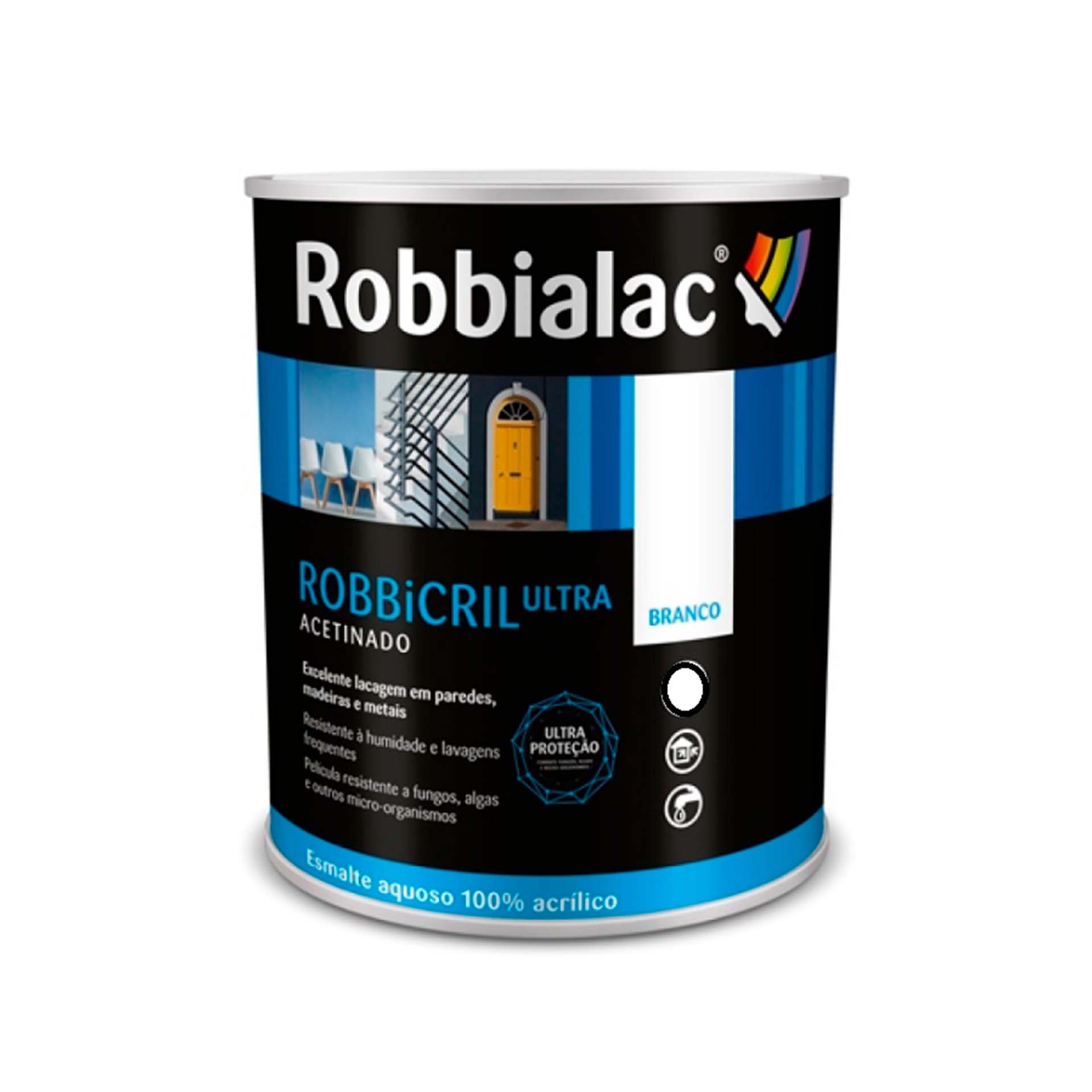 Esmalte Aquoso Robbicril Ultra Acetinado Branco Robbialac