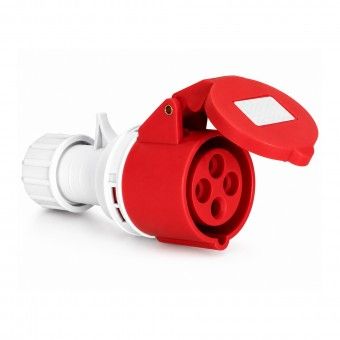 Ficha Industrial 3P+T F�mea IP44 16A 380V Vermelha