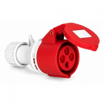 Ficha Industrial 3P+T F�mea IP44 32A 380V Vermelha
