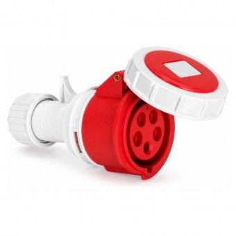 Ficha Industrial 3P+N+T F�mea IP44 16A 380V Vermelha