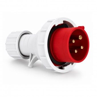 Ficha Industrial 3P+T Macho IP44 32A 380V Vermelha