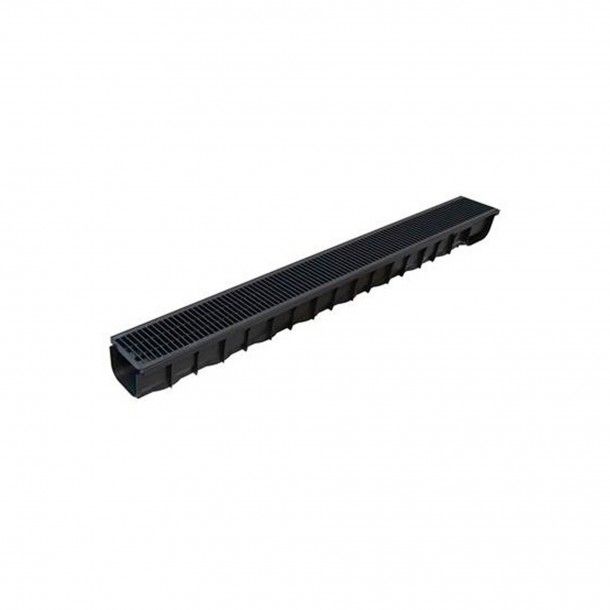 Canalete com Grelha A15 Preto PP 100x12x8,4cm Canalete com Grelha A15 Preto PP 100x12x8,4cm