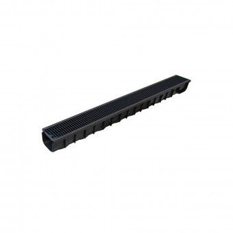 Canalete com Grelha A15 Preto PP 100x12x8,4cm