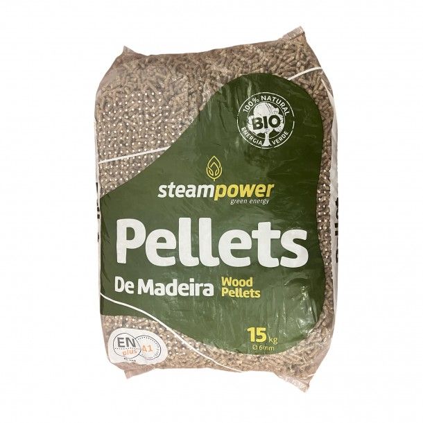 Saco de Pellets 15kg EN Plus Steampower Saco de Pellets 15kg EN Plus Steampower