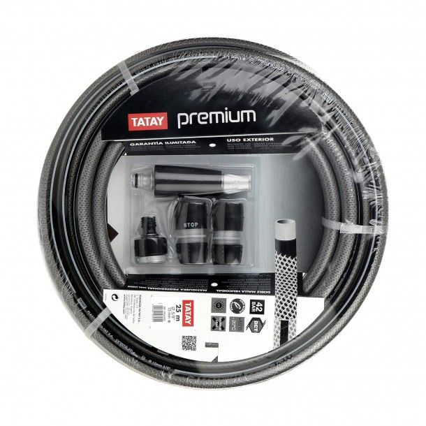 Kit Mangueira de Jardim Premium 25M 15mm com Bocal e Conectores Tatay Kit Mangueira de Jardim Premium 25M 15mm com Bocal e Conectores Tatay