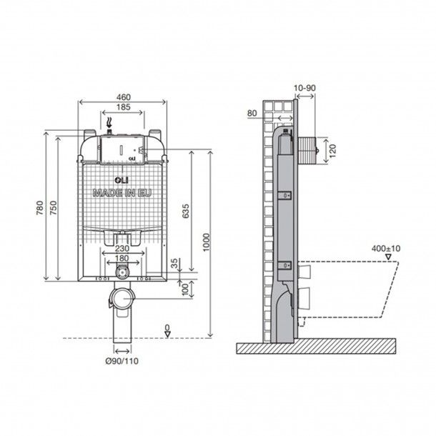 Estrutura para Sanita Suspensa Oli74 Plus Simflex Pneum�tico OLI