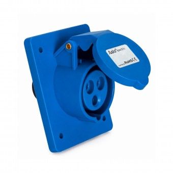 Ficha Industrial 2P+T F�mea Inclinada IP44 16A 230V Azul