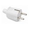 Ficha Macho Schuko Saída Reta 2P+T 16A Branca Ficha Macho Schuko Saída Reta 2P+T 16A Branca