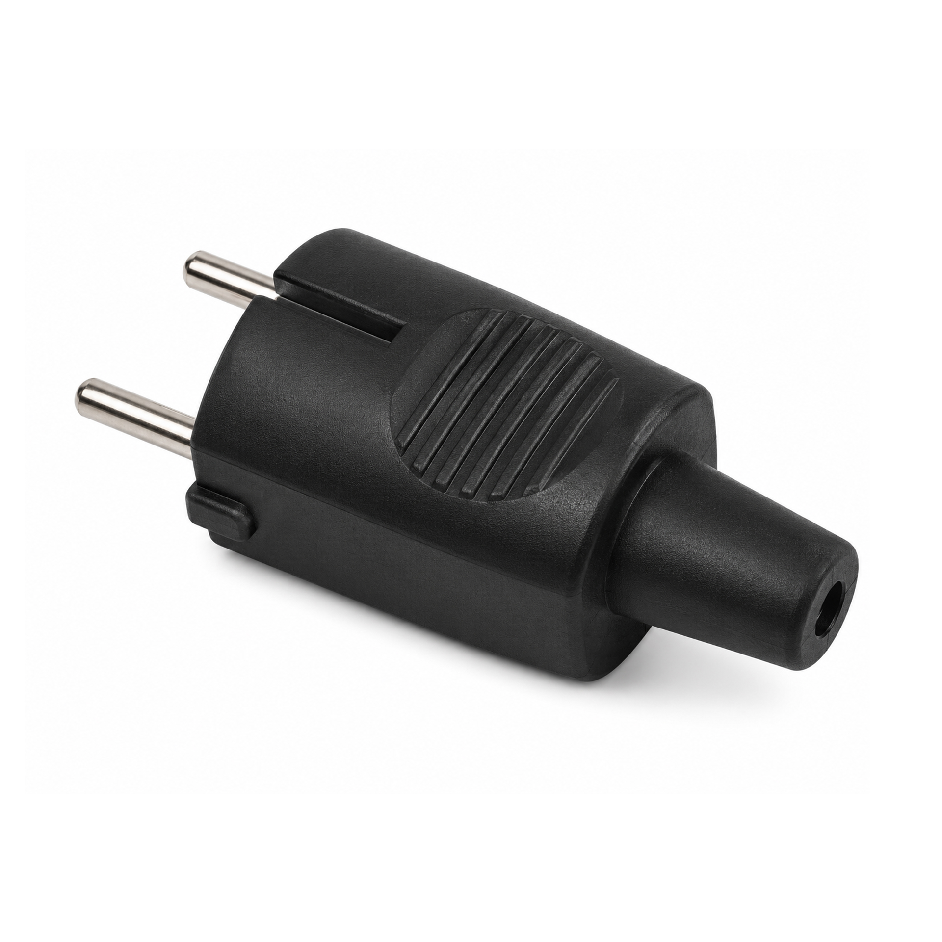 Ficha Macho Schuko Saída Reta 2P+T 16A Preta