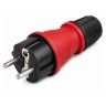 Ficha Macho Schuko Super Saída Reta 2P+T 16A Vermelha Ficha Macho Schuko Super Saída Reta 2P+T 16A Vermelha
