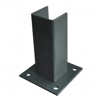Base Met�lica para Poste 6x6cm Cinza