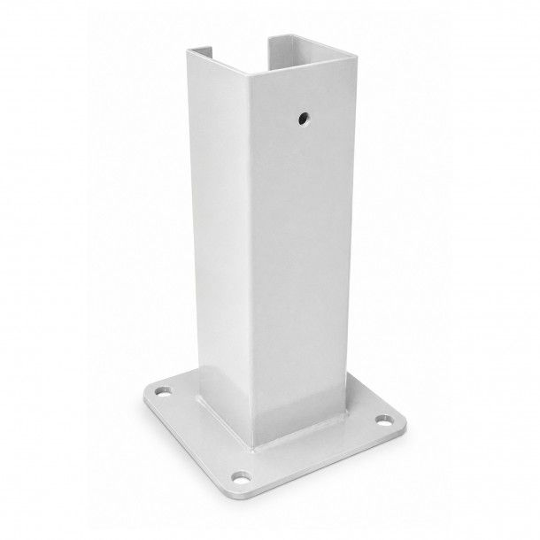 Base Metálica para Poste 6x4cm Branco Base Metálica para Poste 6x4cm Branco