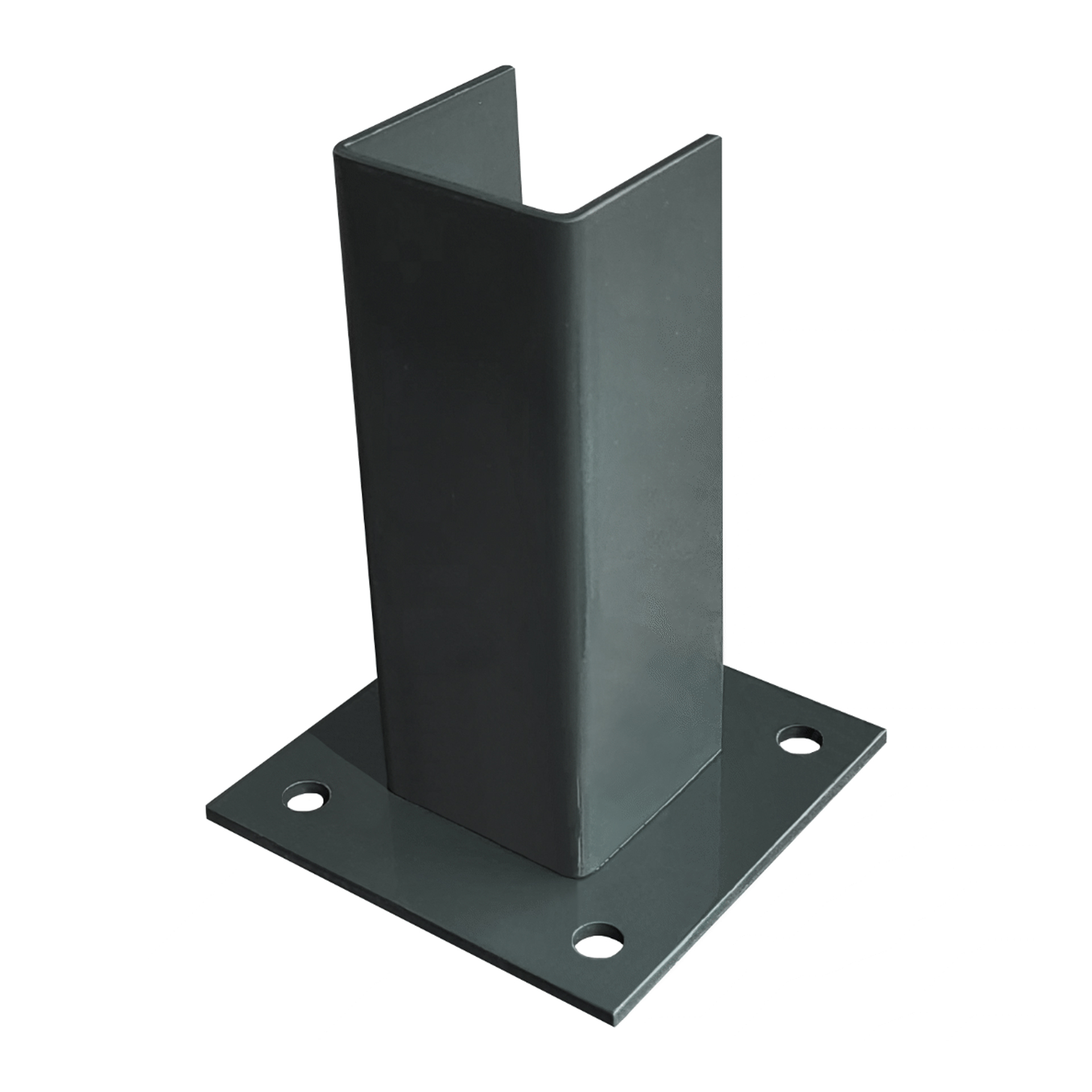 Base Metálica para Poste 6x6cm Cinza