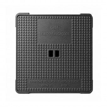 Tampa de Saneamento Rasa 40x40cm Ferro Fundido B125 Telecomunicações Tampa de Saneamento Rasa 40x40cm Ferro Fundido B125 Telecomunicações