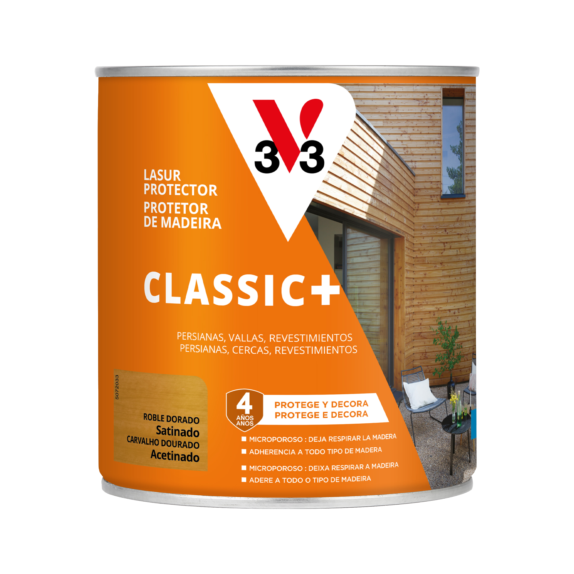 Protetor de Madeira Classic+ Acetinado Carvalho Dourado 0,75L V33