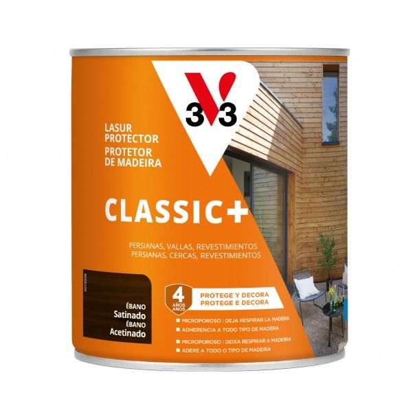 Protetor de Madeira Classic+ Acetinado Ébano 0,75L V33 Protetor de Madeira Classic+ Acetinado Ébano 0,75L V33