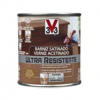 Verniz de Madeira Ultra Resistente Acetinado Carvalho Escuro 0,25L V33