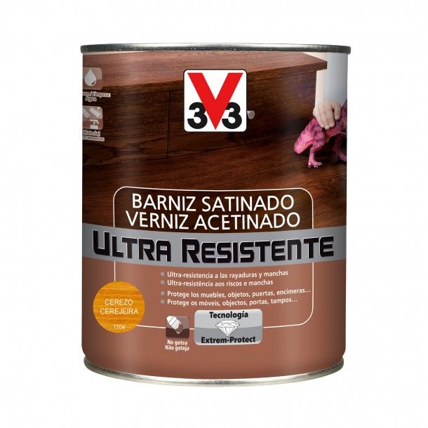 Verniz de Madeira Ultra Resistente Acetinado Cerejeira 0,75L V33 Verniz de Madeira Ultra Resistente Acetinado Cerejeira 0,75L V33