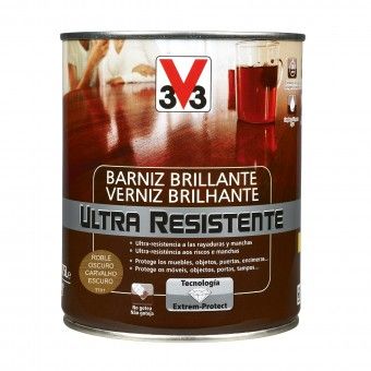 Verniz de Madeira Ultra Resistente Brilhante Carvalho Escuro 0,75L V33