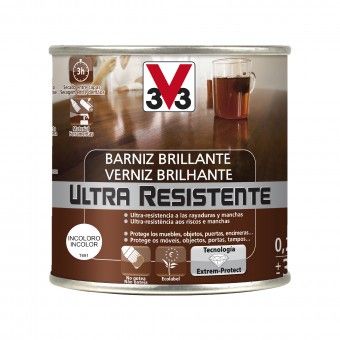 Verniz de Madeira Ultra Resistente Brilhante Incolor 0,25L V33