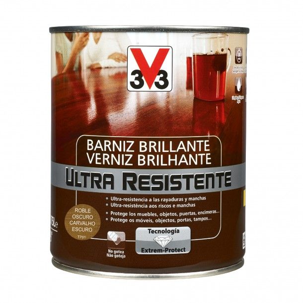 Verniz de Madeira Ultra Resistente Brilhante Carvalho Escuro 0,75L V33 Verniz de Madeira Ultra Resistente Brilhante Carvalho Escuro 0,75L V33
