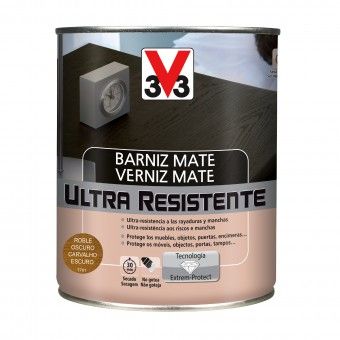 Verniz de Madeira Ultra Resistente Mate Carvalho Escuro 0,75L V33