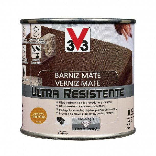 Verniz de Madeira Ultra Resistente Mate Cerejeira 0,25L V33 Verniz de Madeira Ultra Resistente Mate Cerejeira 0,25L V33