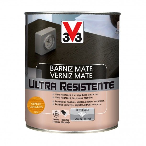 Verniz de Madeira Ultra Resistente Mate Cerejeira 0,75L V33