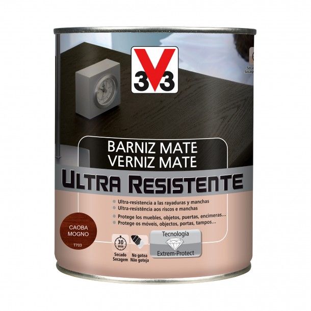 Verniz de Madeira Ultra Resistente Mate Mogno 0,75L V33 Verniz de Madeira Ultra Resistente Mate Mogno 0,75L V33