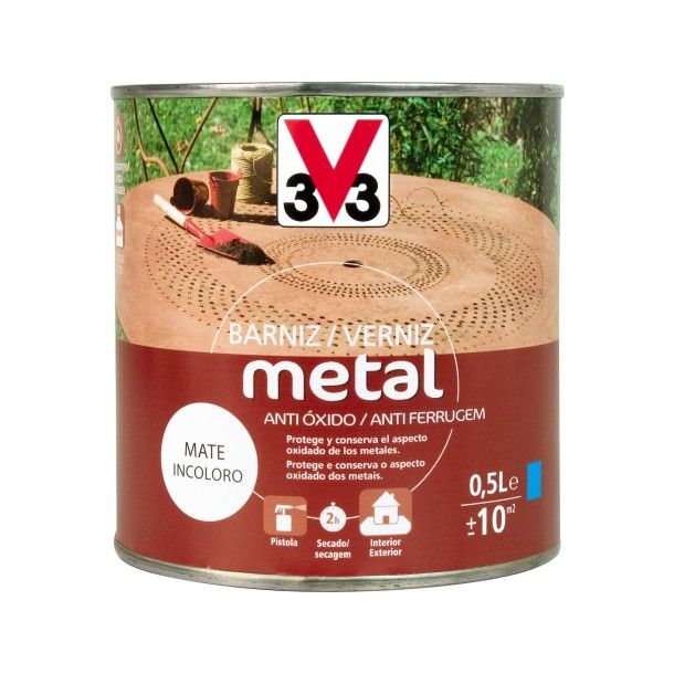 Verniz para Metal Anti Ferrugem Mate Incolor 0,50L V33 Verniz para Metal Anti Ferrugem Mate Incolor 0,50L V33
